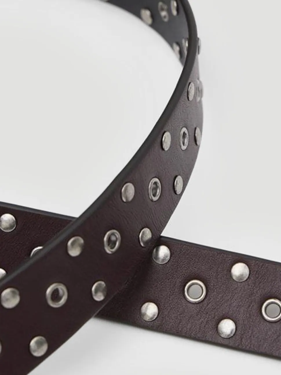 Rood - Hush Leather Studded Eyelet Belt