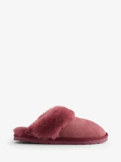 Rood - Jones Bootmaker Bella-Rose Sheepskin Mule Slippers