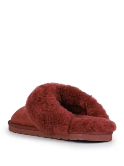 Rood - Jones Bootmaker Bella-Rose Sheepskin Mule Slippers