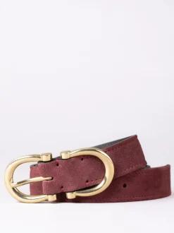 Rood - Lakeland Leather Bowness Suède Riem met Dubbele Gesp