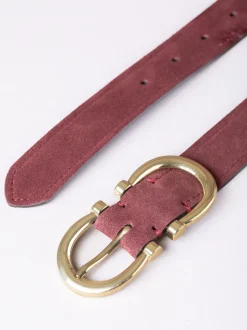 Rood - Lakeland Leather Bowness Suède Riem met Dubbele Gesp