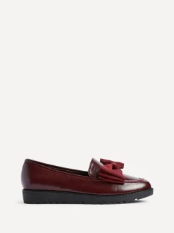 Rood - Linzi Cathy loafers met plateauzool en grote strik