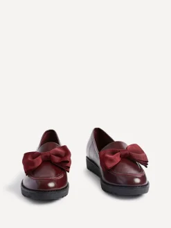 Rood - Linzi Cathy loafers met plateauzool en grote strik
