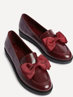 Rood - Linzi Cathy loafers met plateauzool en grote strik