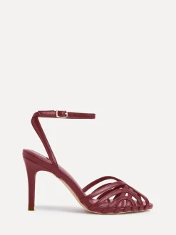 Rood - Linzi Eros Caged Stiletto Heel Sandals