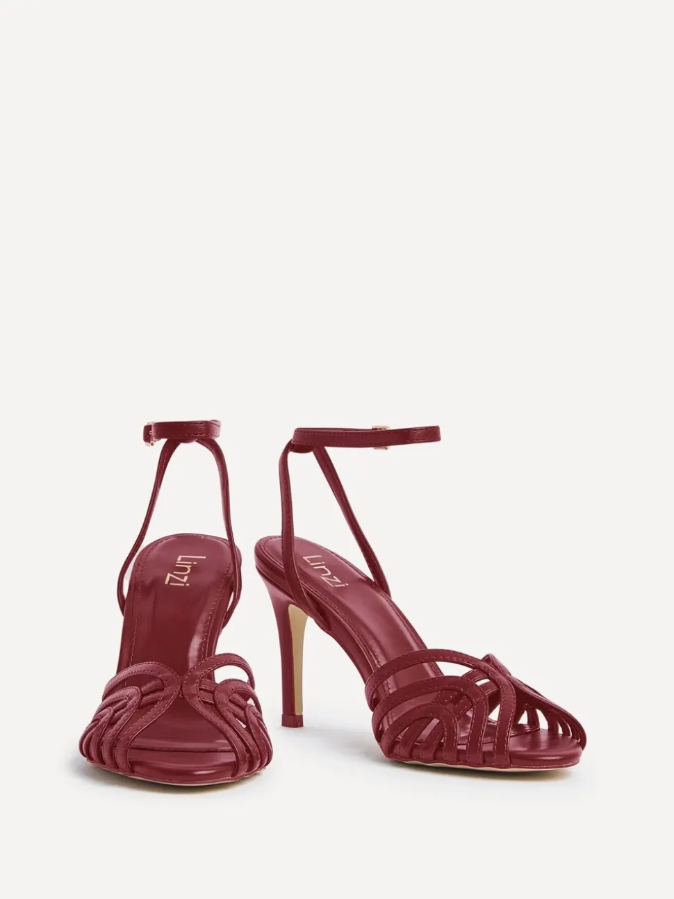 Rood - Linzi Eros Caged Stiletto Heel Sandals