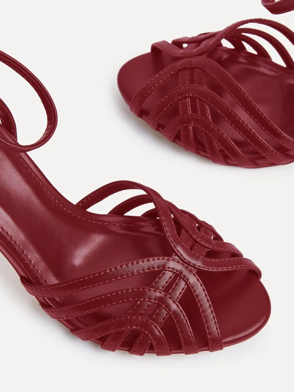 Rood - Linzi Eros Caged Stiletto Heel Sandals