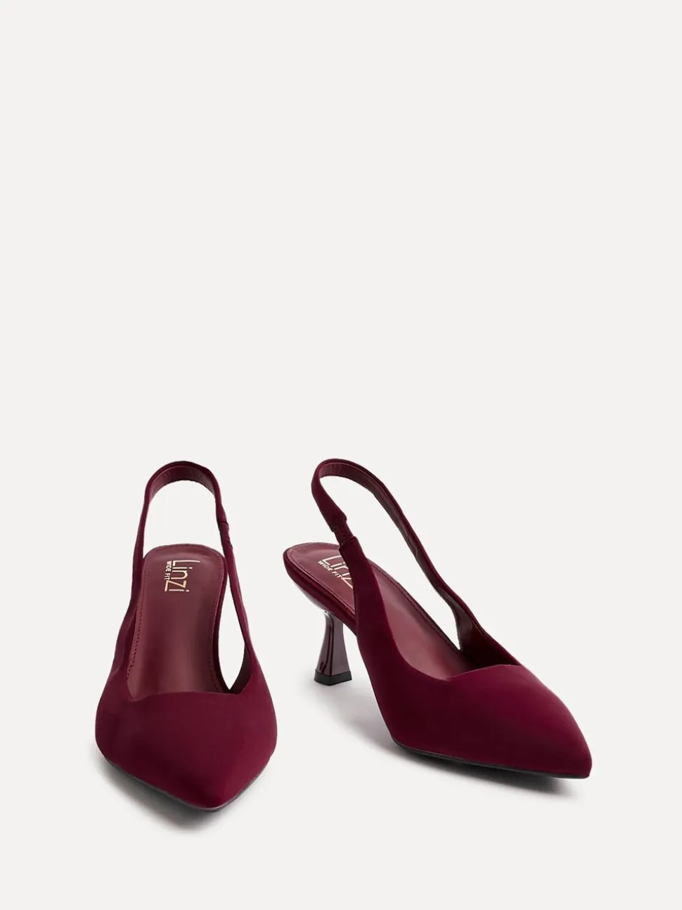 Rood - Linzi Izzie slingback pumps met brede pasvorm en hoge hakken