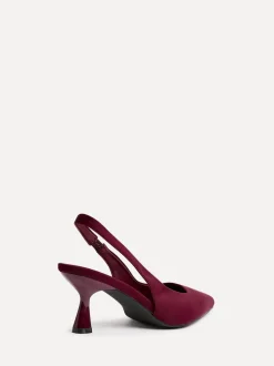 Rood - Linzi Izzie slingback pumps met brede pasvorm en hoge hakken