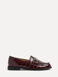 Rood - Linzi Maison Croc Effect Loafers With Buckle Detail