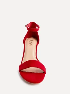 Rood - Linzi Wide Fit Legacy Barely There Closed Back Block Heeled Shoes