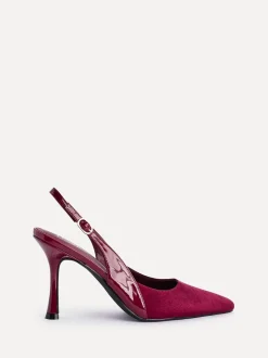 Rood - Linzi Wink Suede And Patent Mix Court Heels