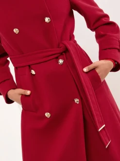 Rood - Lipsy - Maxi-jas met opstaande kraag