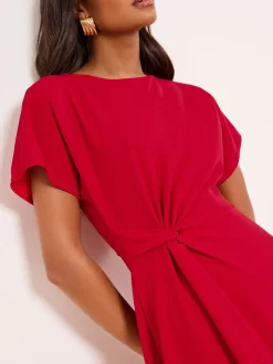 Rood - Lipsy midi-jurk met knoop aan de zijkant