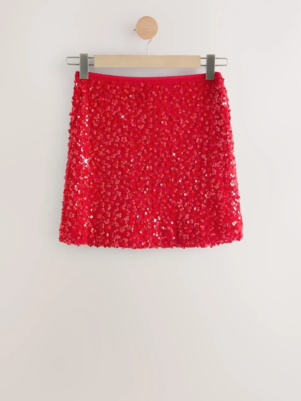 Rood - Mini-rok met lovertjes