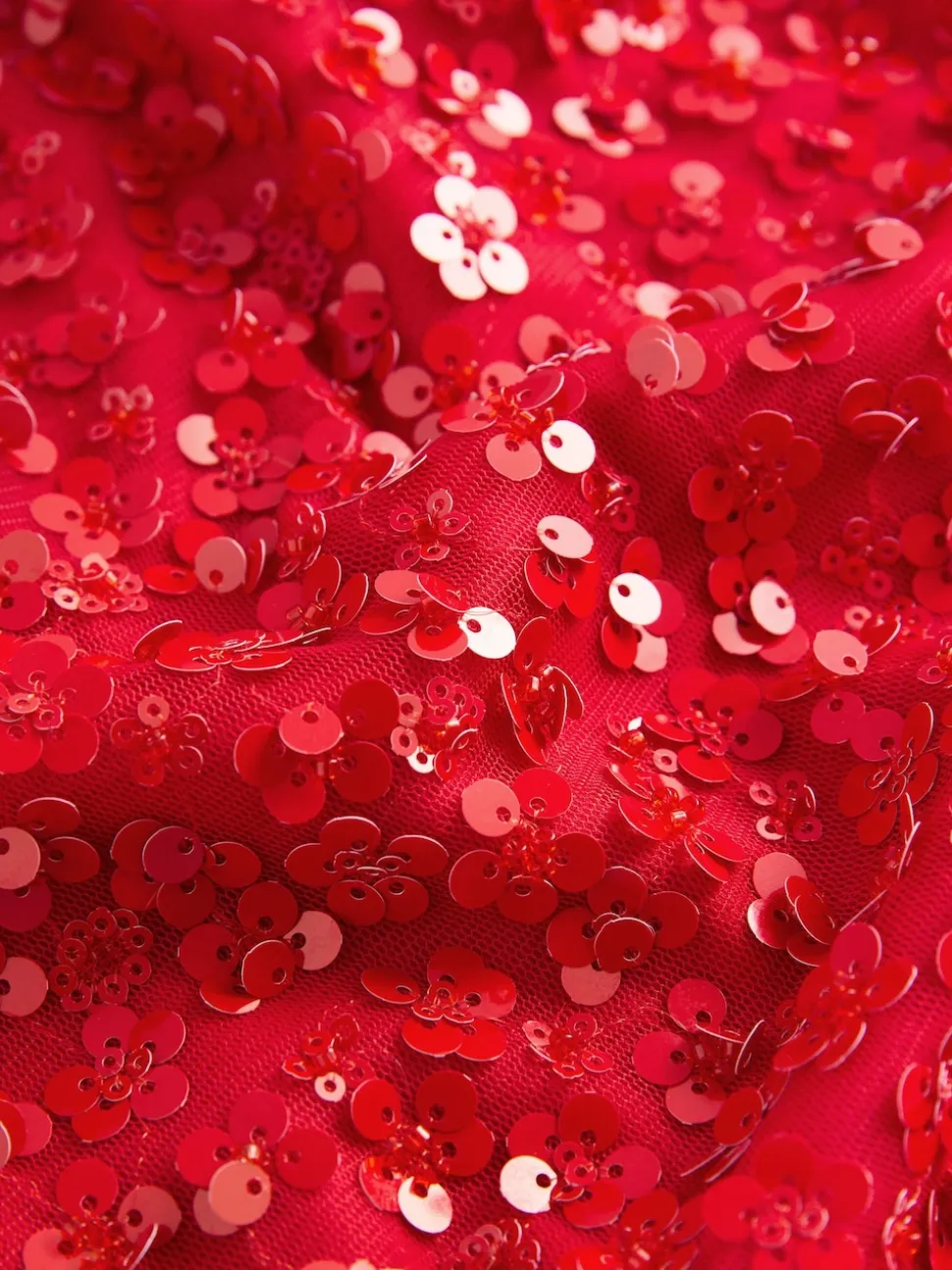 Rood - Mini-rok met lovertjes