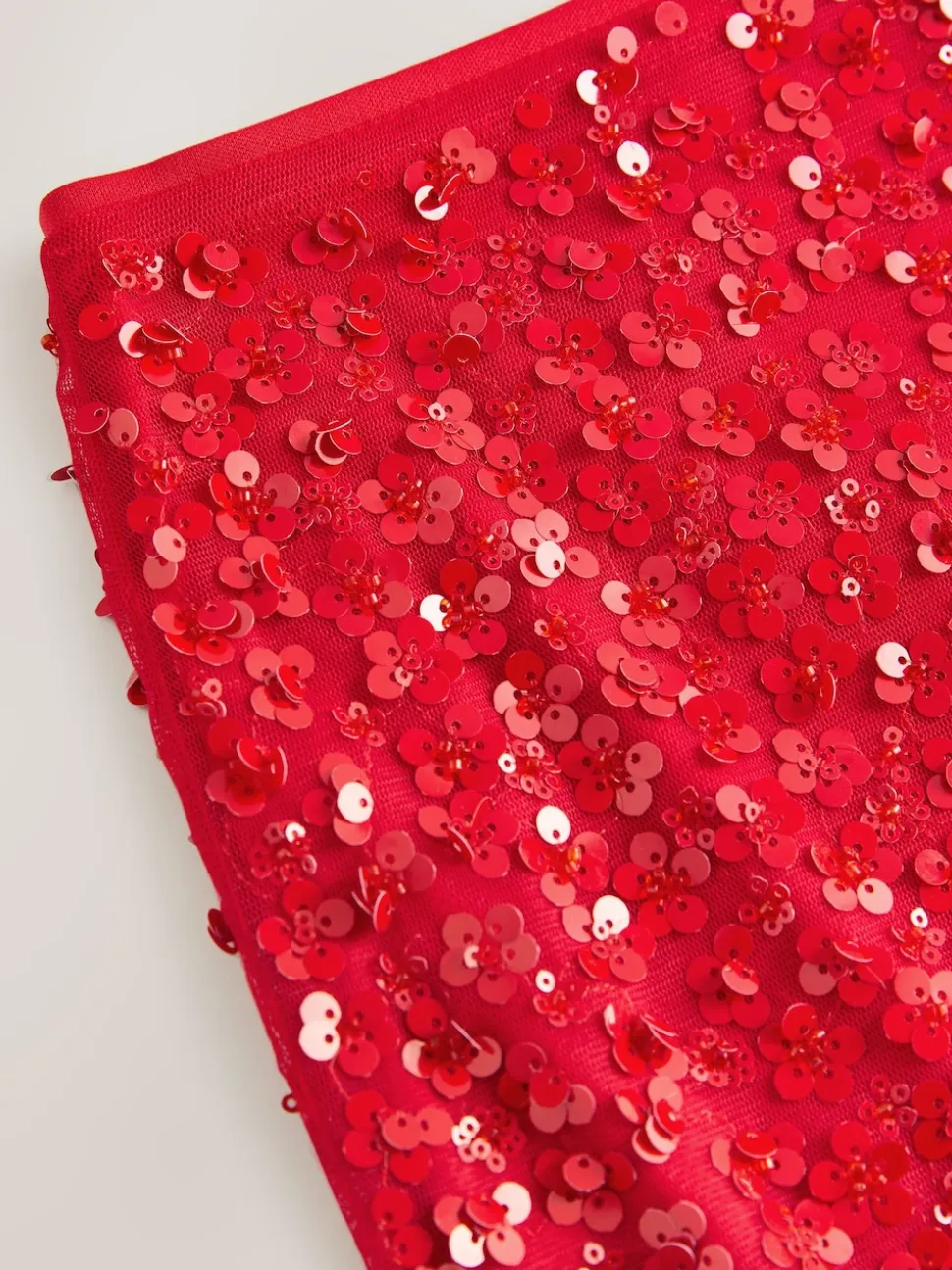 Rood - Mini-rok met lovertjes
