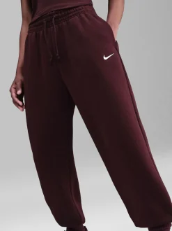 Rood - Nike oversized Phoenix joggingbroek van fleece met hoge taille