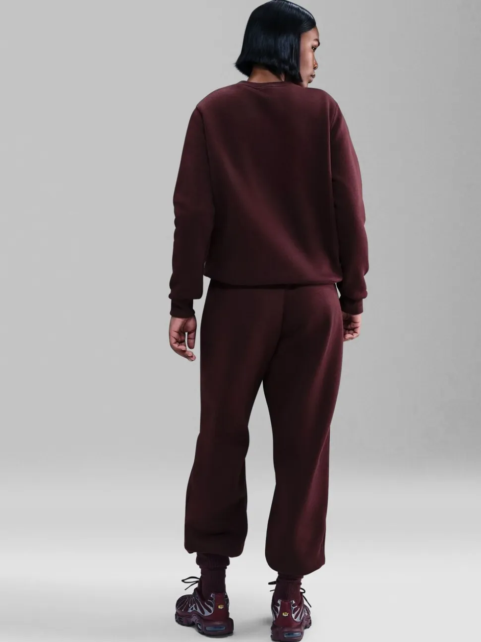 Rood - Nike oversized Phoenix joggingbroek van fleece met hoge taille