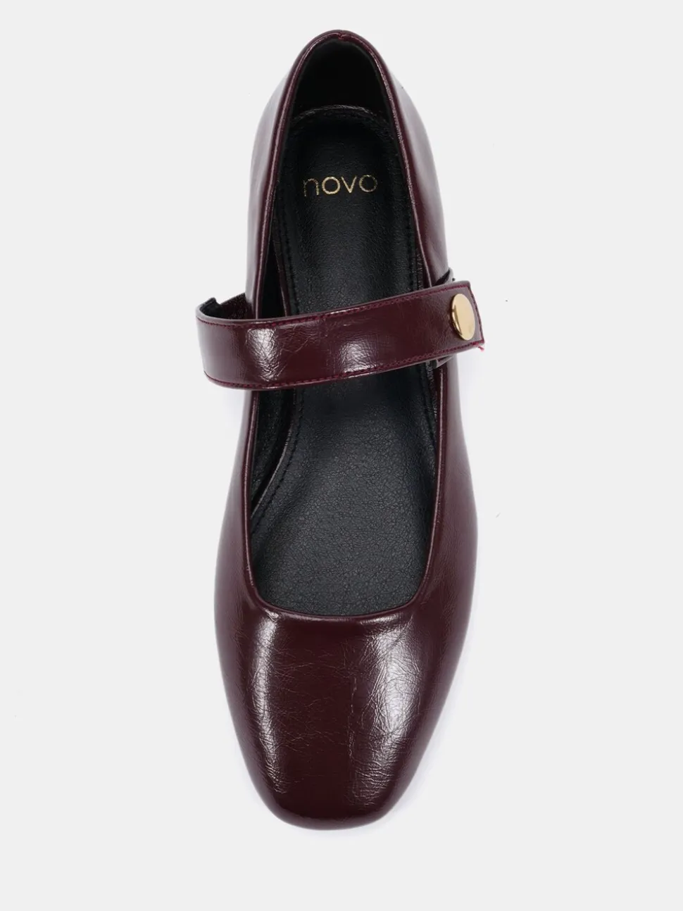 Rood - Novo CANDY Mary Jane Stud Flat Shoes