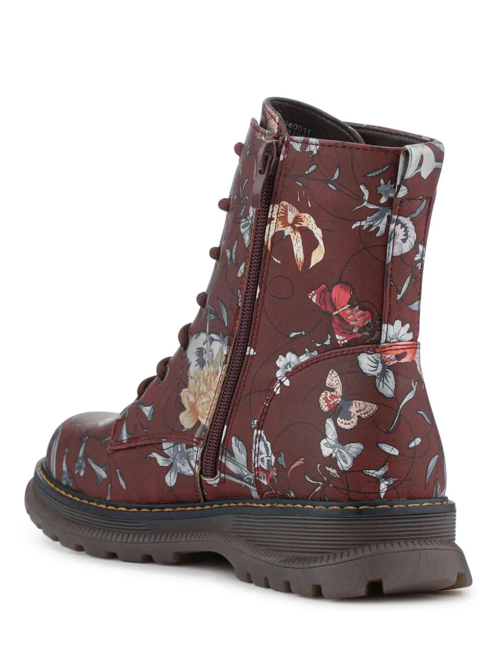 Rood - Pavers Lace Up Floral Boots