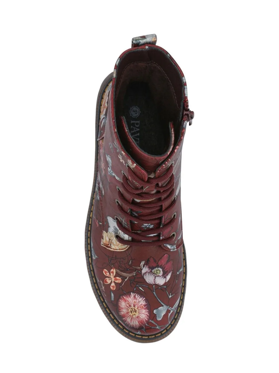 Rood - Pavers Lace Up Floral Boots