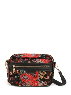 Rood - Pavers schoudertas met bloemenprint