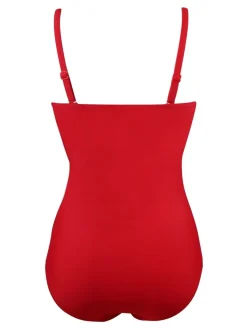 Rood - Pour Moi Santa Monica tummy control corrigerend badpak met afneembare bandjes
