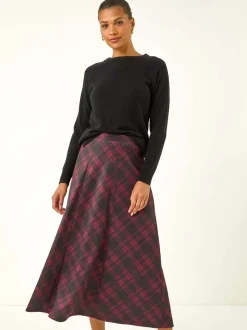 Rood - Roman Panelled Check Midi Skirt