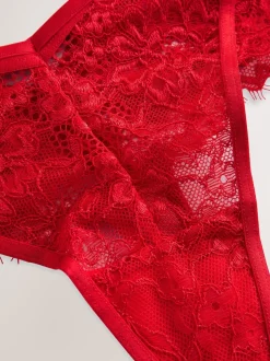 Rood - Slipjes met kant
