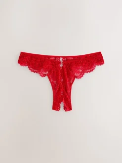 Rood - Slipjes met kant