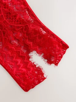 Rood - Slipjes met kant