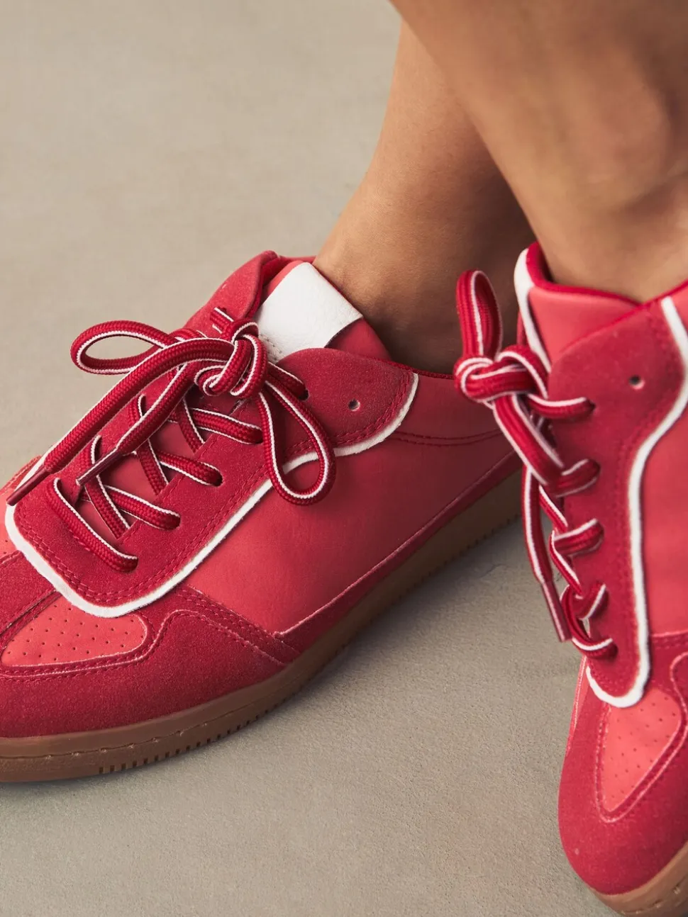 Rood - Sneaker met veters