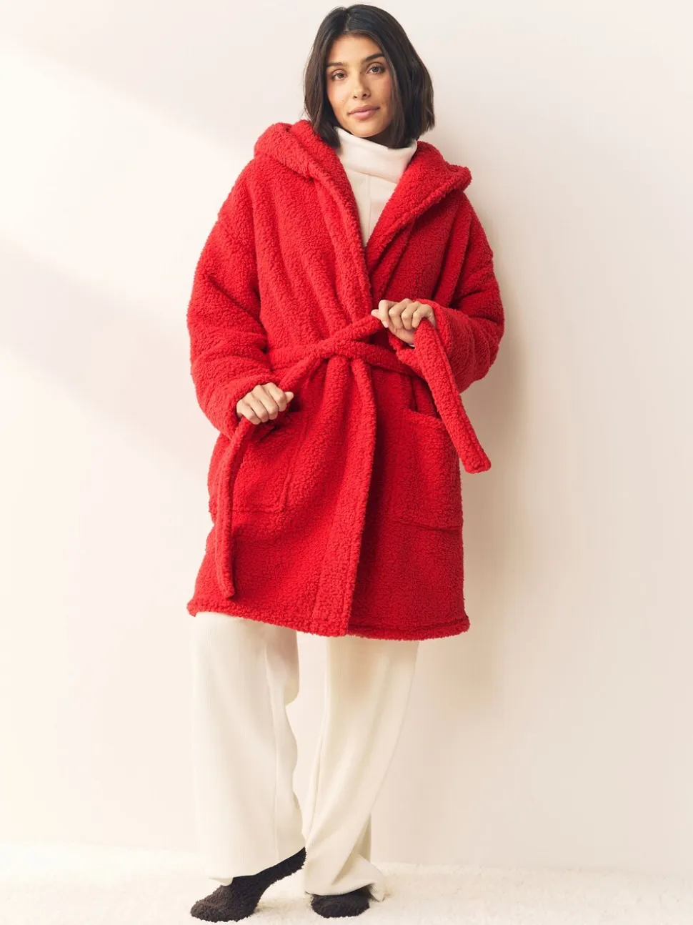 Rood - Teddy badjas
