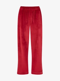 Rood - The Little Tailor luxe kerstpyjama van zacht aanvoelend velours