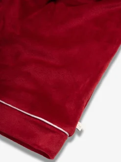 Rood - The Little Tailor luxe kerstpyjama van zacht aanvoelend velours