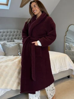 Rood - Threadbare Cosy Borg Dressing Gown
