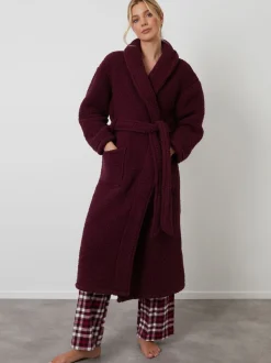 Rood - Threadbare Cosy Borg Dressing Gown