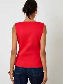 Rood - Threadbare Ribbed Knitted Waistcoat