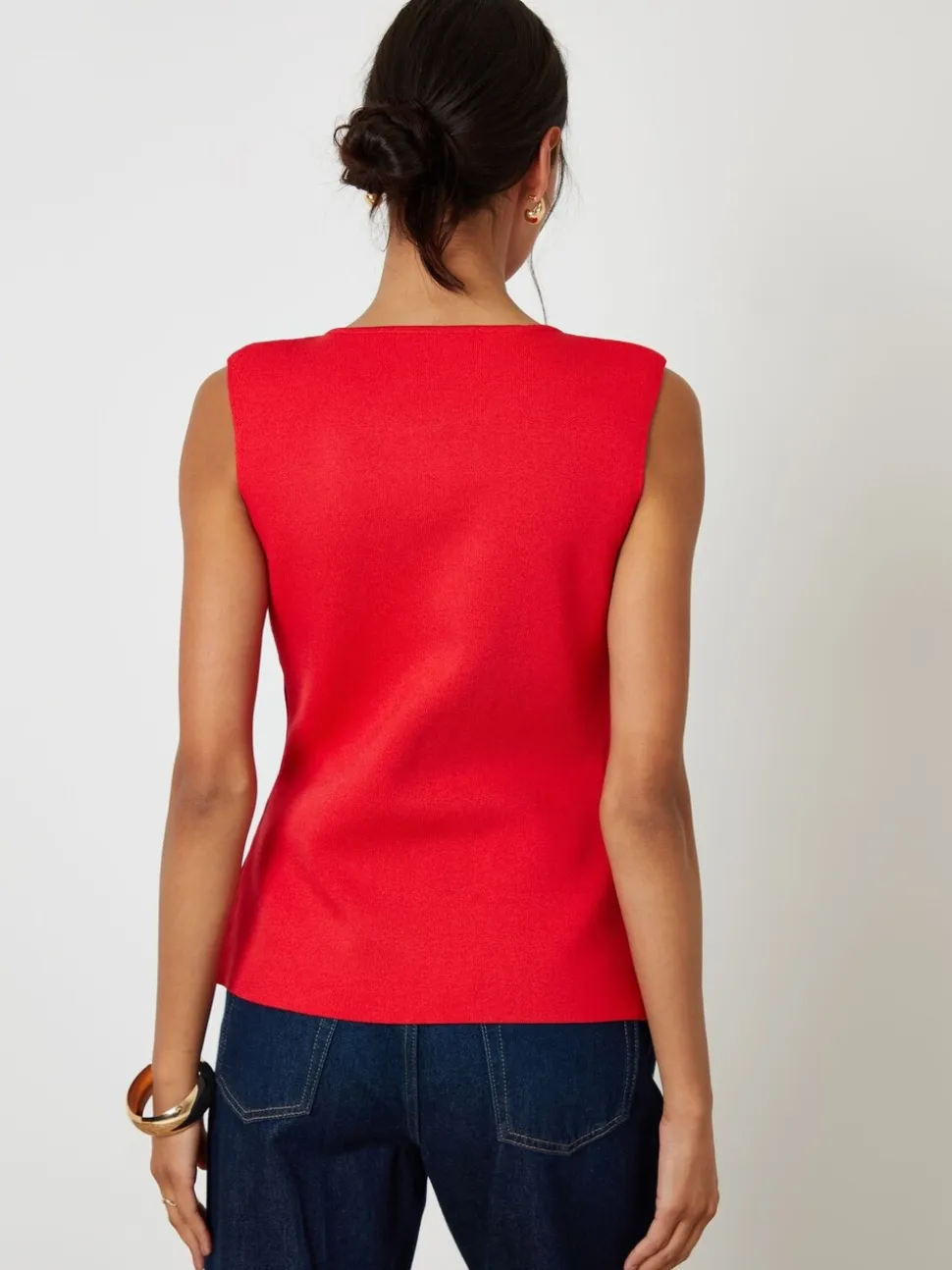 Rood - Threadbare Ribbed Knitted Waistcoat