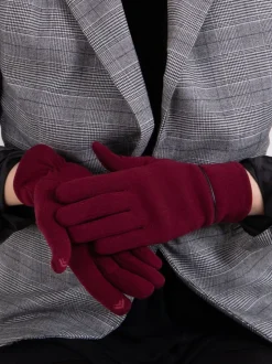 Rood - Totes Isotoner thermische smartouch-winterhandschoenen met biesdetail voor dames
