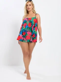Rood - Yours Curve A-lijntankini