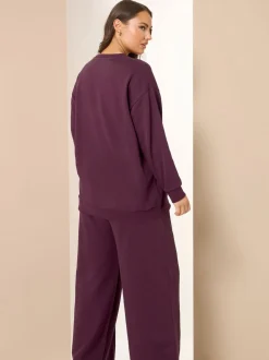 Rood - Yours Curve Crew Neck Sweatshirt Joggers Set