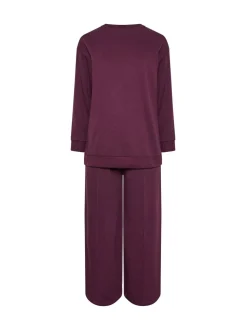 Rood - Yours Curve Crew Neck Sweatshirt Joggers Set