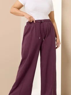 Rood - Yours Curve joggingbroek met wijde pijpen