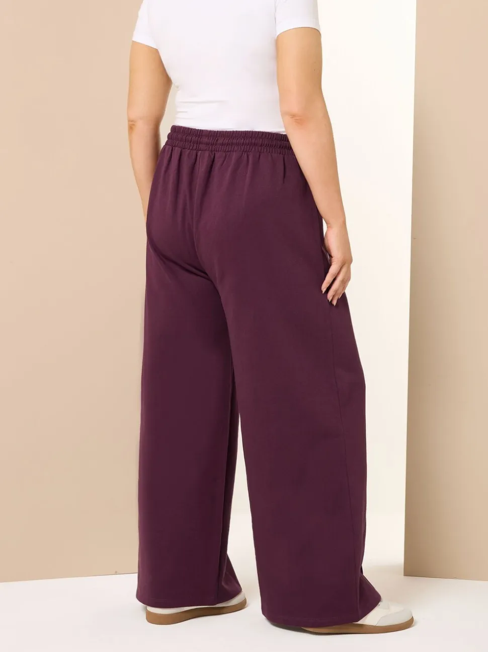 Rood - Yours Curve joggingbroek met wijde pijpen