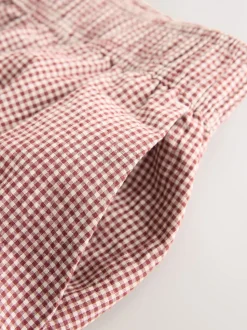 Rood geruit - Zwangerschapsbroek met wijde pijpen
