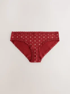 Rood hart/groene ruit - Katoenen kanten slipjes 4 stuks
