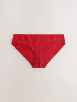 Rood hart/groene ruit - Katoenen kanten slipjes 4 stuks