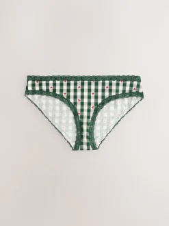 Rood hart/groene ruit - Katoenen kanten slipjes 4 stuks
